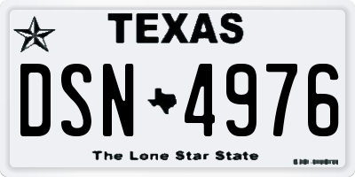 TX license plate DSN4976