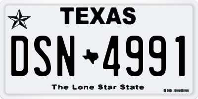 TX license plate DSN4991