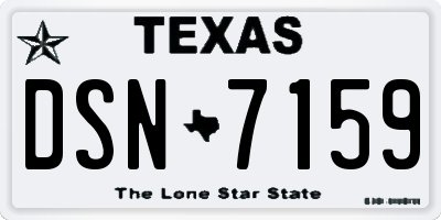 TX license plate DSN7159