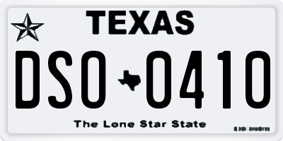 TX license plate DSO0410