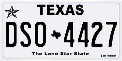 TX license plate DSO4427