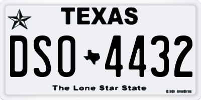 TX license plate DSO4432