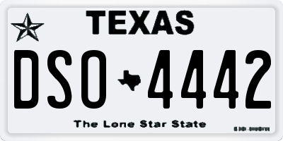 TX license plate DSO4442