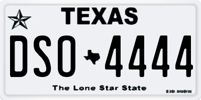 TX license plate DSO4444