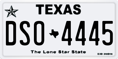 TX license plate DSO4445