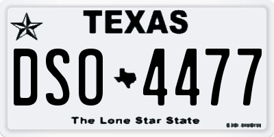 TX license plate DSO4477