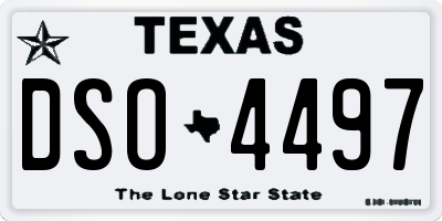 TX license plate DSO4497