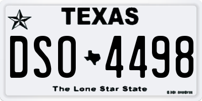 TX license plate DSO4498