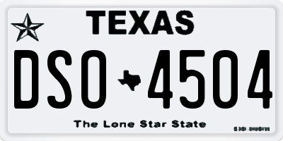 TX license plate DSO4504