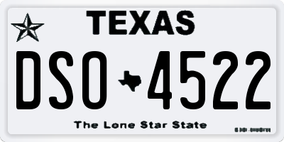 TX license plate DSO4522
