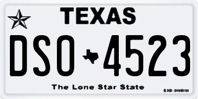 TX license plate DSO4523