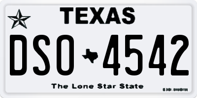 TX license plate DSO4542