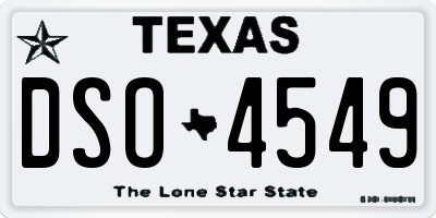 TX license plate DSO4549