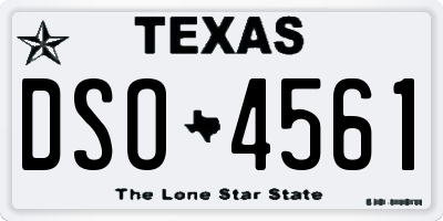TX license plate DSO4561