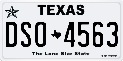 TX license plate DSO4563