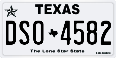 TX license plate DSO4582