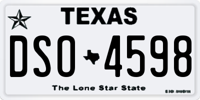 TX license plate DSO4598