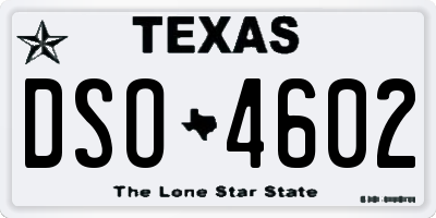 TX license plate DSO4602