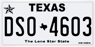 TX license plate DSO4603