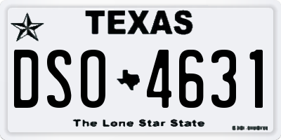 TX license plate DSO4631