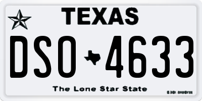 TX license plate DSO4633