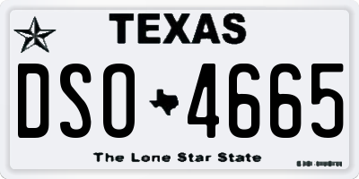 TX license plate DSO4665