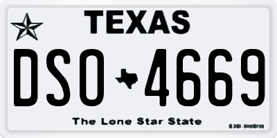 TX license plate DSO4669