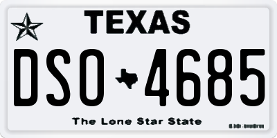 TX license plate DSO4685