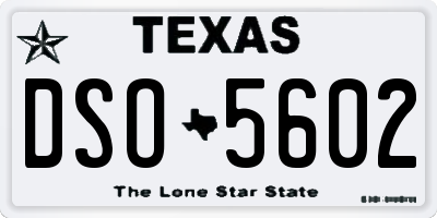 TX license plate DSO5602