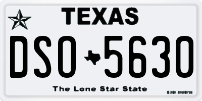 TX license plate DSO5630