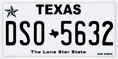 TX license plate DSO5632