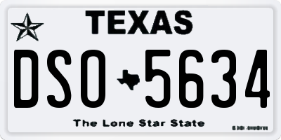 TX license plate DSO5634