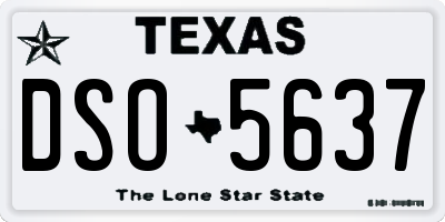 TX license plate DSO5637