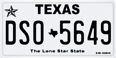 TX license plate DSO5649