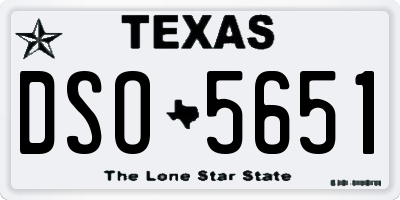 TX license plate DSO5651