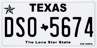 TX license plate DSO5674