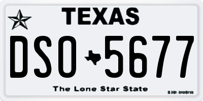 TX license plate DSO5677