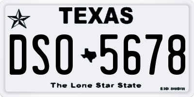 TX license plate DSO5678