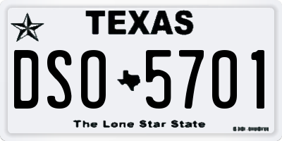TX license plate DSO5701