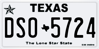 TX license plate DSO5724