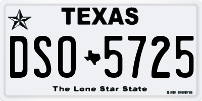 TX license plate DSO5725