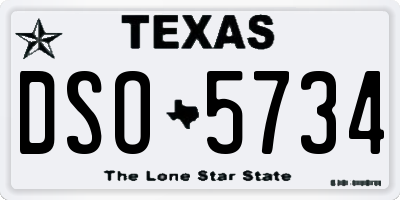 TX license plate DSO5734