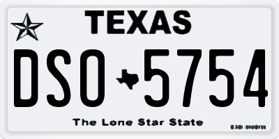 TX license plate DSO5754