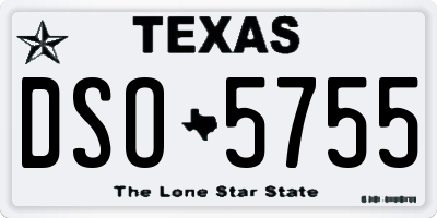 TX license plate DSO5755