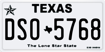 TX license plate DSO5768