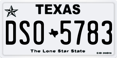 TX license plate DSO5783