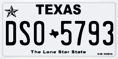 TX license plate DSO5793