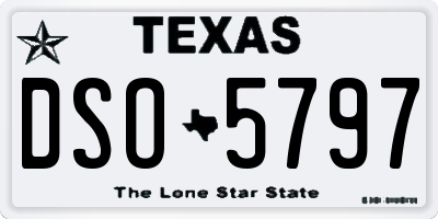 TX license plate DSO5797