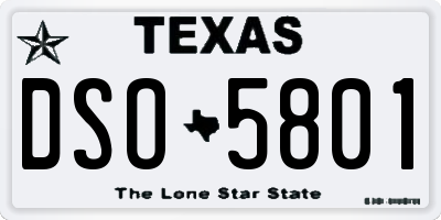 TX license plate DSO5801