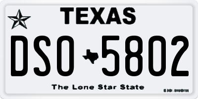 TX license plate DSO5802